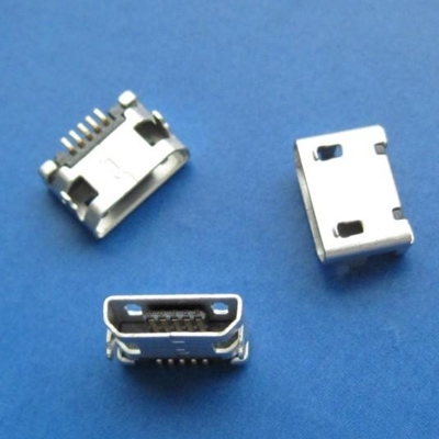 臺(tái)灣microUSB B type 5pin (焊腳:SMT, 外殼:前貼后插) 無(wú)翻邊無(wú)柱7.20mm