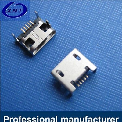 臺(tái)灣microUSB B type 5pin (焊腳:SMT, 外殼:DIP) 無(wú)翻邊
