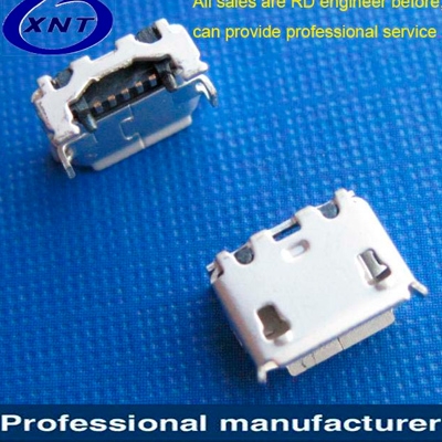 臺(tái)灣microUSB B type 5pin (焊腳:SMT, 外殼:DIP) 牛角有柱3.90mm