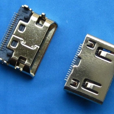 深圳HDMI C TYPE 母座 SMT型 (外殼DIP中心距3.5mm) 斜口