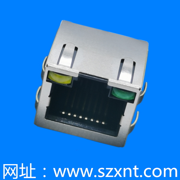 深圳RJ45 板上有燈帶鐵殼 帶彈片